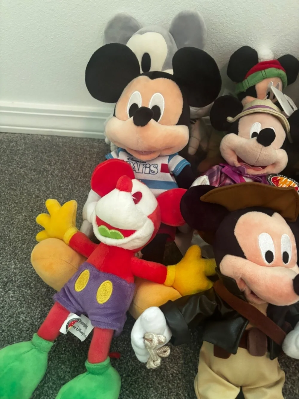 Lot of 15 Mickey Mouse Stuffed Dolls